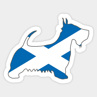 Saltire Flag Scottish Terrier Dog Silhouette Sticker